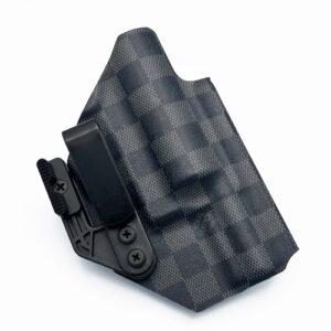 ซองพกใน KYDEX สำหรับปืนลูกโม่ S&W J-Frame ลาย LV Damier on Graphite Tacware Angled Clip and Modwing ถนัดขวา