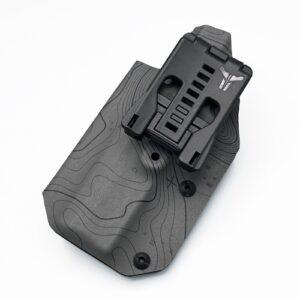 ด้านหลังซองพกนอก KYDEX CZ Shadow 2 โชว์การติดตั้งคลิพล็อคเข็มขัด Blade-Tech TekLok
