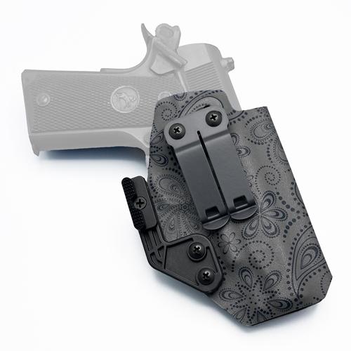 1911 Commander Size Monoblock IWB Paisley on Graphite Grey KYDEX Holster with Modwing