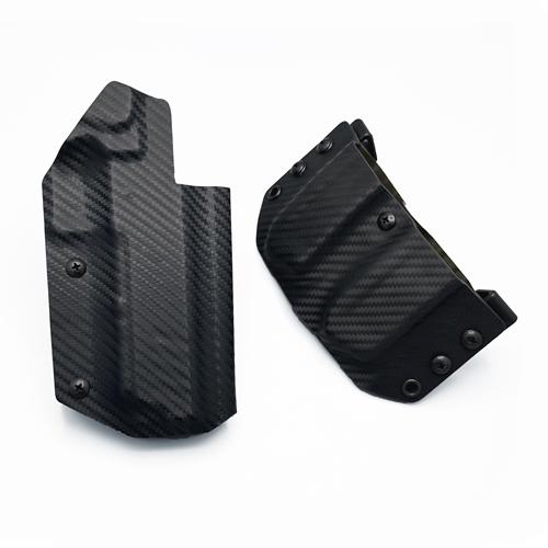 1911 DS Prodigy 5 Inch OWB Black Carbon Fiber Pattern KYDEX Holster with Double Mag Carrier