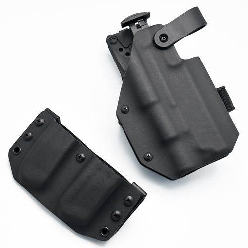 Springfield Armory 1911 DS Prodigy 5 Inch with Olight Baldr Pro R OWB Level 2 KYDEX Holster and Double Mag Carrier