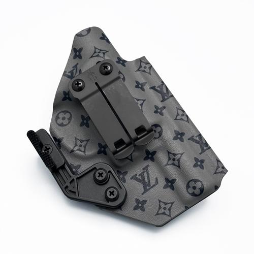 LV Eclipse Reverse pattern KYDEX Smith and Wesson j frame holster with Discreet Carry Concepts Monoblock and concealment Modwing.