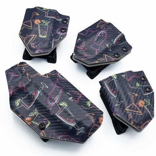 set of custom KYDEX Staccato C2 owb holster and 3 pieces of single magazine carrier