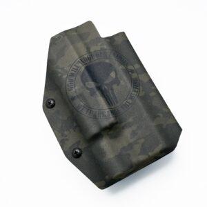 Front view of KYDEX OWB Holster for 2011 and 1911 5 inch models compatible with Surefire X300