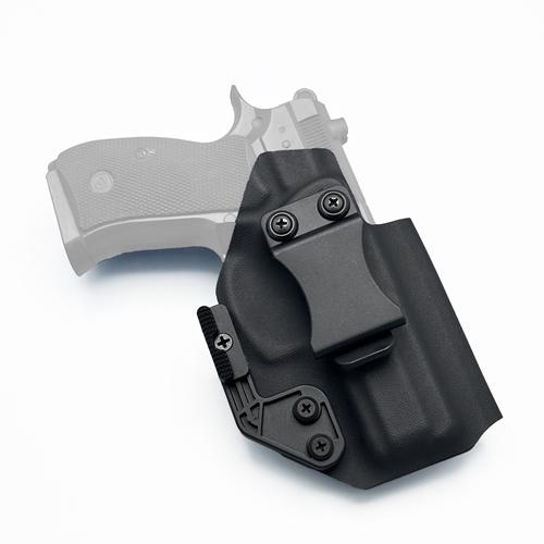 Black custom IWB CZ 75 P-01 KYDEX holster with Modwing (ซองพกใน KYDEX สีดำ สำหรับ CZ 75 P-01พร้อม Modwing)