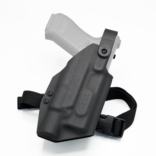 KYDEX OWB Level 2 holster for Glock 19 Surefire X300 (ซองปืนพกนอก KYDEX สีดำ สำหรับ Glock 19 X300 แบบ Level 2 ปลดนิ้วโป้ง)