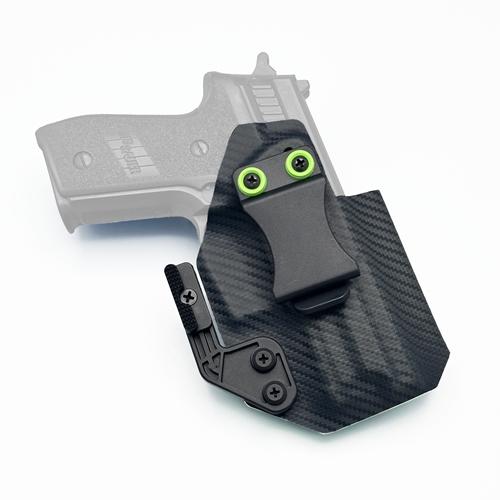 Custom IWB P229 / M11-A1 KYDEX holster in carbon fiber pattern featuring a Quick clip and Modwing (ซองพกใน Quick Clip KYDEX ลายคาร์บอนไฟเบอร์ สำหรับ SIG Sauer P229 และ M11-A1)