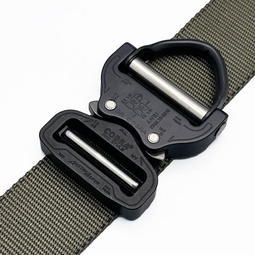Black AustriAlpin COBRA D-Ring buckle on Ranger Green Mil-Spec Nylon Webbing