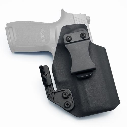 Black KYDEX IWB holster featuring Quick Clip and Modwing for SIG Sauer P320 Compact / M18 pistol (ซองพกใน Quick Clip สำหรับ SIG Sauer P320 3.9")