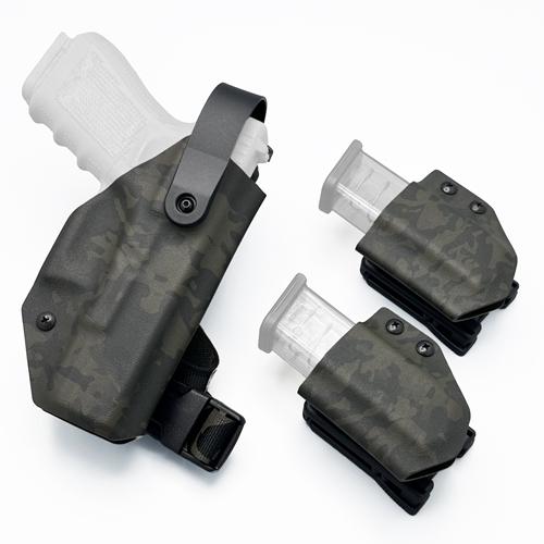 Custom KYDEX Level 2 OWB Holster for Glock 19 with Mag Carrier, shipping to Malaysia