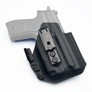 IWB KYDEX holster for SIG Sauer P229 with Olight Baldr Mini in Black Carbon Fiber with Ulticlip and Modwing (ซองพกใน KYDEX สำหรับ P229 ติดไฟฉาย Olight Baldr Mini)