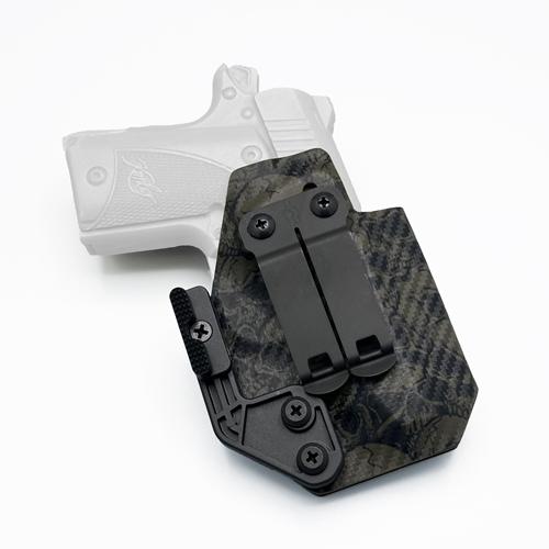 IWB holster for Kimber Micro 9 in Skulls on Ranger Green Carbon Fiber Pattern KYDEX with Monoblock and Modwing (ซองพกใน KYDEX สำหรับ Kimber Micro 9)