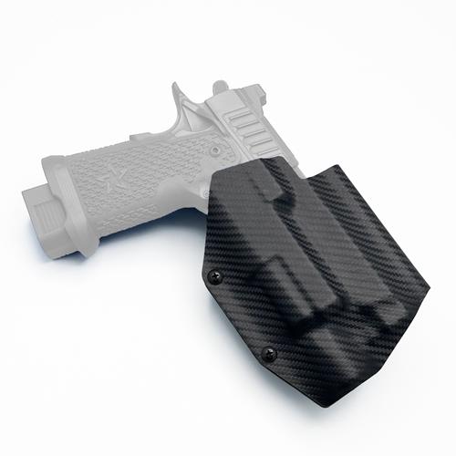 Carbon fiber OWB KYDEX holster for Staccato P with X300 light (ซองพกนอก KYDEX ลายคาร์บอนไฟเบอร์ สำหรับตระกูล Staccato 2011 (รุ่น Staccato P ติดไฟฉาย X300U)